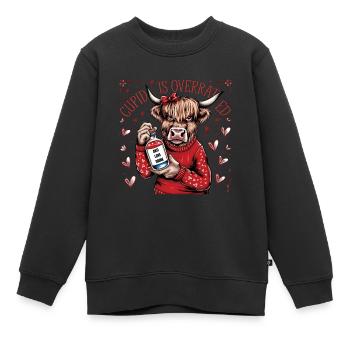 Célibataire Saint-Valentin Amour Cupidon Drôle Dicton - Sweat Premium enfant bio - noir - Devant - AI Model Kid Female (0cm)