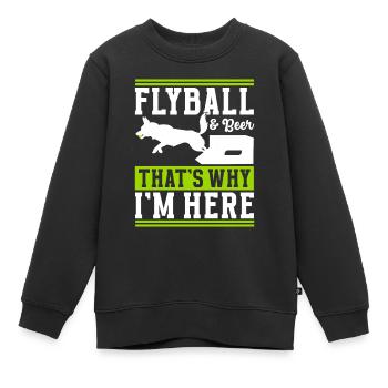Flyball Sports canins - Sweat Premium enfant bio - noir - Devant - AI Model Kid Female (0cm)