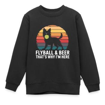 Flyball Sports canins - Sweat Premium enfant bio - noir - Devant - AI Model Kid Female (0cm)
