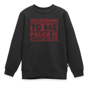 Accordéon - Sweat Premium enfant bio - noir - Devant - AI Model Kid Female (0cm)