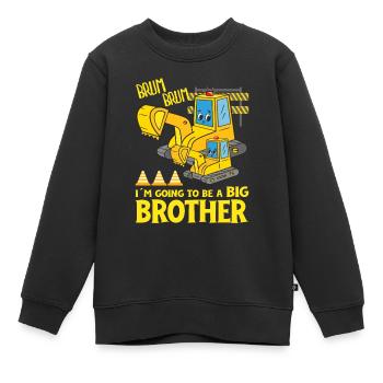 Excavator Child Ready Going To Be A Big Brother - Kinder Premium Organic Sweatshirt - Schwarz - Vorne - AI Model Kid Female (0cm)