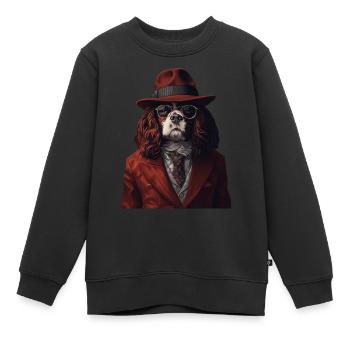 Cavalier King Charles - Kinder Premium Organic Sweatshirt - Schwarz - Vorne - AI Model Kid Female (0cm)