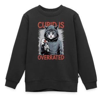 Célibataire Saint-Valentin Amour Cupidon Drôle Dicton - Sweat Premium enfant bio - noir - Devant - AI Model Kid Female (0cm)
