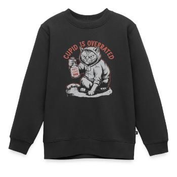Célibataire Saint-Valentin Amour Cupidon Drôle Dicton - Sweat Premium enfant bio - noir - Devant - AI Model Kid Female (0cm)