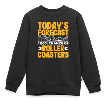 Prédiction du jour : 100% montagnes russes - Sweat Premium enfant bio - noir - Devant - AI Model Kid Female (0cm)
