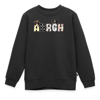 Arrgh Lustiger Piratenschädel Gekreuzter Knochen Schiff Kapitän - Kinder Premium Organic Sweatshirt - Schwarz - Vorne - AI Model Kid Female (0cm)