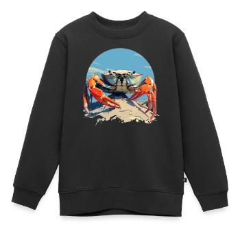 Crabe Crabe - Sweat Premium enfant bio - noir - Devant - AI Model Kid Female (0cm)
