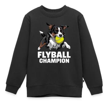 Flyball Sports canins - Sweat Premium enfant bio - noir - Devant - AI Model Kid Female (0cm)