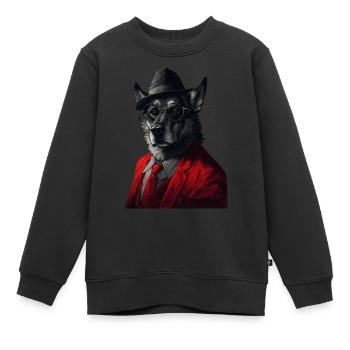 Norwegischer Elchhund - Kinder Premium Organic Sweatshirt - Schwarz - Vorne - AI Model Kid Female (0cm)