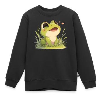 Grenouilles Grenouilles - Sweat Premium enfant bio - noir - Devant - AI Model Kid Female (0cm)