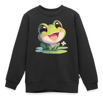 Grenouilles Grenouilles - Sweat Premium enfant bio - noir - Devant - AI Model Kid Female (0cm)