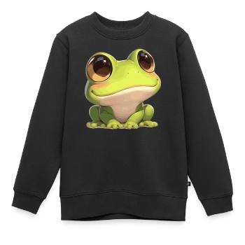 Grenouilles Grenouilles - Sweat Premium enfant bio - noir - Devant - AI Model Kid Female (0cm)