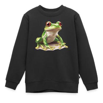 Grenouilles Grenouilles - Sweat Premium enfant bio - noir - Devant - AI Model Kid Female (0cm)