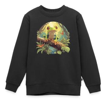 Grenouilles Grenouilles - Sweat Premium enfant bio - noir - Devant - AI Model Kid Female (0cm)
