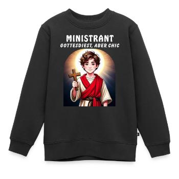 MINISTRANT GOTTESDIEST, ABER CHIC - Kinder Premium Organic Sweatshirt - Schwarz - Vorne - AI Model Kid Female (0cm)