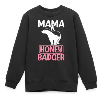 Mama Honigdachs - Kinder Premium Organic Sweatshirt - Schwarz - Vorne - AI Model Kid Female (0cm)