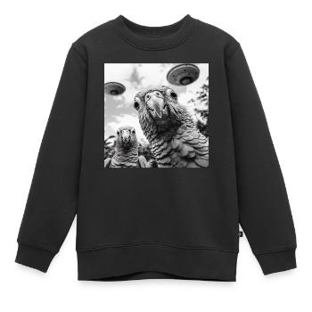 Sittiche - Kinder Premium Organic Sweatshirt - Schwarz - Vorne - AI Model Kid Female (0cm)