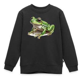 Grenouilles Grenouilles - Sweat Premium enfant bio - noir - Devant - AI Model Kid Female (0cm)