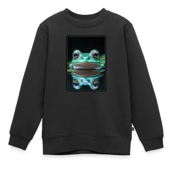 Grenouilles Grenouilles - Sweat Premium enfant bio - noir - Devant - AI Model Kid Female (0cm)