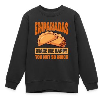 Les empanadas me rendent heureux pas tellement - Sweat Premium enfant bio - noir - Devant - AI Model Kid Female (0cm)
