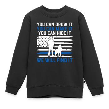 Lustige Strafverfolgung USA Flagge Hunde Polizei - Kinder Premium Organic Sweatshirt - Schwarz - Vorne - AI Model Kid Female (0cm)