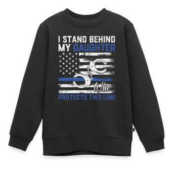 Polizist Tochter USA Flagge Strafverfolgung - Kinder Premium Organic Sweatshirt - Schwarz - Vorne - AI Model Kid Female (0cm)