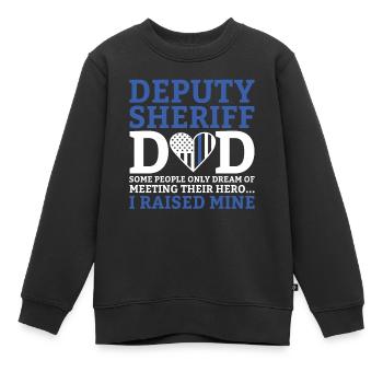 Stellvertreter Vater Strafverfolgung Lustiger Sheriff Vater - Kinder Premium Organic Sweatshirt - Schwarz - Vorne - AI Model Kid Female (0cm)