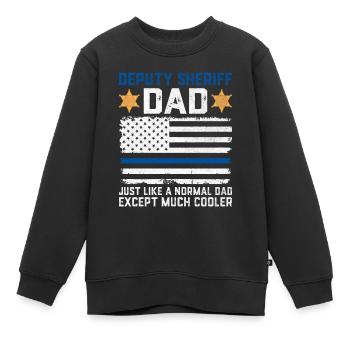Stellvertretender Vater USA Flagge Sheriff Strafverfolgung - Kinder Premium Organic Sweatshirt - Schwarz - Vorne - AI Model Kid Female (0cm)
