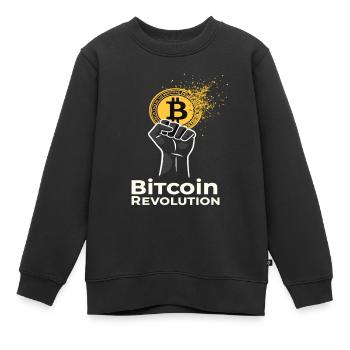 Bitcoin Revolution - Kinder Premium Organic Sweatshirt - Schwarz - Vorne - AI Model Kid Female (0cm)