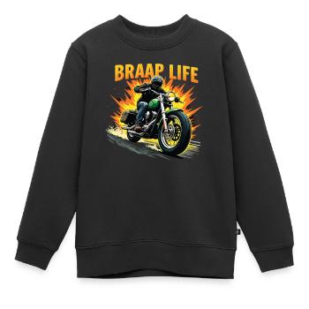 Moto Moto Moto Machine - Sweat Premium enfant bio - noir - Devant - AI Model Kid Female (0cm)