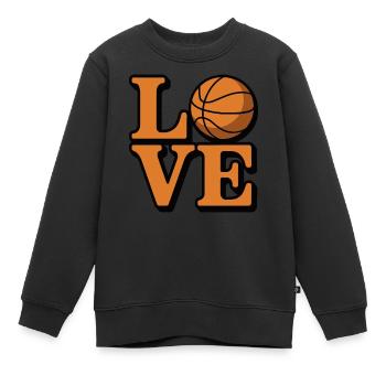 Ich liebe Basketball - Kinder Premium Organic Sweatshirt - Schwarz - Vorne - AI Model Kid Female (0cm)