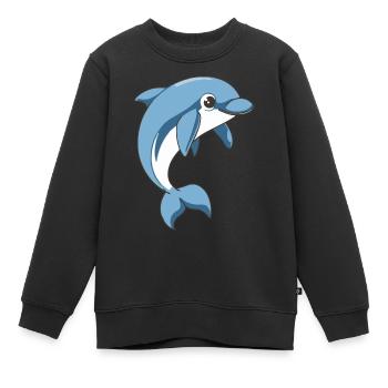 DELPHINE - Kinder Premium Organic Sweatshirt - Schwarz - Vorne - AI Model Kid Female (0cm)