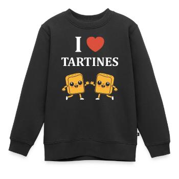 Tartine - Sweat Premium enfant bio - noir - Devant - AI Model Kid Female (0cm)
