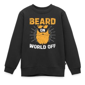 Bart Auf Welt Aus Gesichtsbehaarung Bärte Mann - Kinder Premium Organic Sweatshirt - Schwarz - Vorne - AI Model Kid Female (0cm)