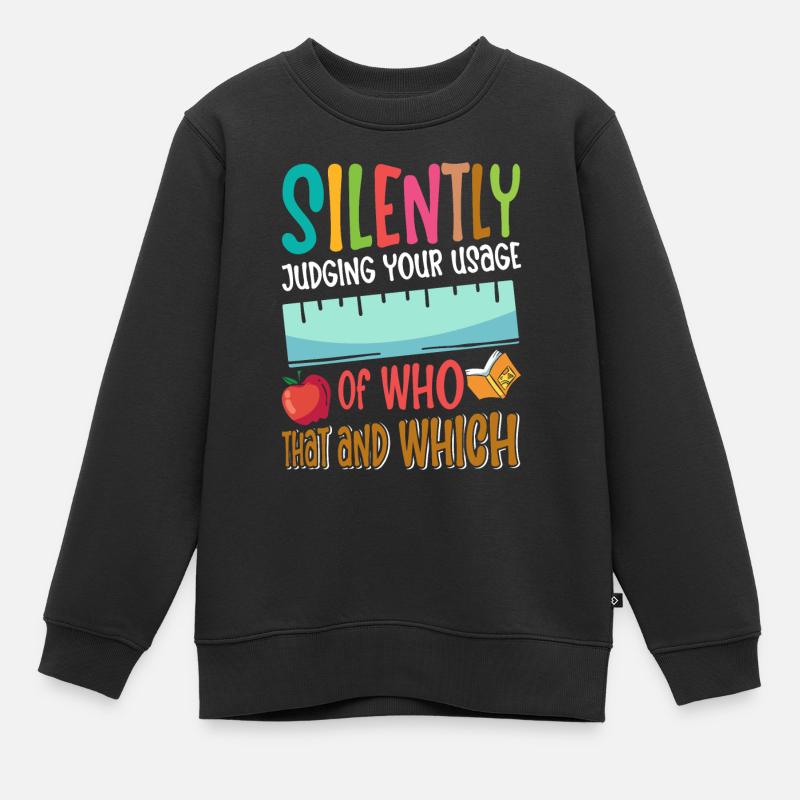 Drôle de professeur d’école d’anglais - Sweat Premium enfant bio - noir
