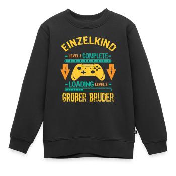 Only Child Complete - Loading Big Brother 2026 - Kids Premium Organic Sweatshirt - black - Front - AI Model Kid Female (0cm)