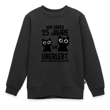 25 Jahre Ehe überlebt Silberhochzeit Hochzeitstag - Kinder Premium Organic Sweatshirt - Schwarz - Vorne - AI Model Kid Female (0cm)
