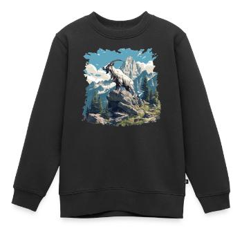 Ziegen Ziege - Kinder Premium Organic Sweatshirt - Schwarz - Vorne - AI Model Kid Female (0cm)