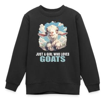 Ziegen Ziege - Kinder Premium Organic Sweatshirt - Schwarz - Vorne - AI Model Kid Female (0cm)
