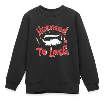 Lash Tech - Kinder Premium Organic Sweatshirt - Schwarz - Vorne - AI Model Kid Female (0cm)