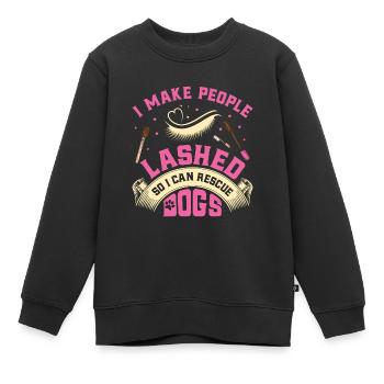 Lash Tech - Kinder Premium Organic Sweatshirt - Schwarz - Vorne - AI Model Kid Female (0cm)