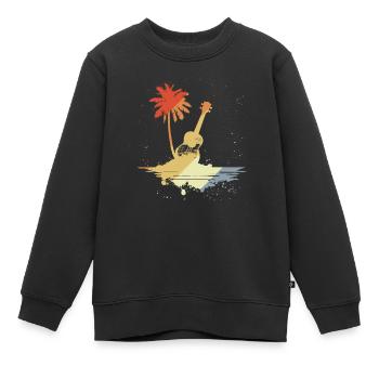 Ukulele Retro Style - Kinder Premium Organic Sweatshirt - Schwarz - Vorne - AI Model Kid Female (0cm)
