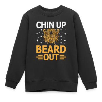 Kinn Hoch Bart Aus Gesichtsbehaarung Bärte Mann - Kinder Premium Organic Sweatshirt - Schwarz - Vorne - AI Model Kid Female (0cm)