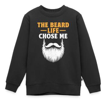Der Bart Leben wählte mich Bärte Gesichtsbehaarung Mann - Kinder Premium Organic Sweatshirt - Schwarz - Vorne - AI Model Kid Female (0cm)