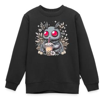 Thé à bulles Mothman - Sweat Premium enfant bio - noir - Devant - AI Model Kid Female (0cm)