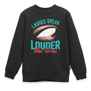 Lash Tech - Kinder Premium Organic Sweatshirt - Schwarz - Vorne - AI Model Kid Female (0cm)