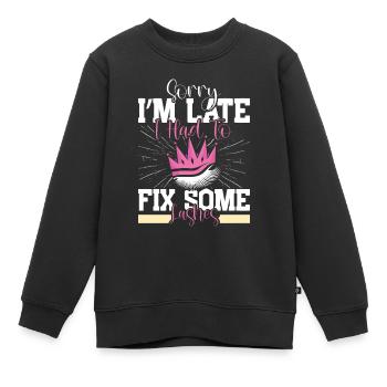 Lash Tech - Kinder Premium Organic Sweatshirt - Schwarz - Vorne - AI Model Kid Female (0cm)