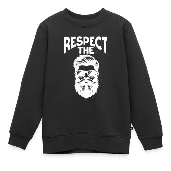 Respektieren Sie den Bart Gesichtsbehaarung Bärte Mann - Kinder Premium Organic Sweatshirt - Schwarz - Vorne - AI Model Kid Female (0cm)