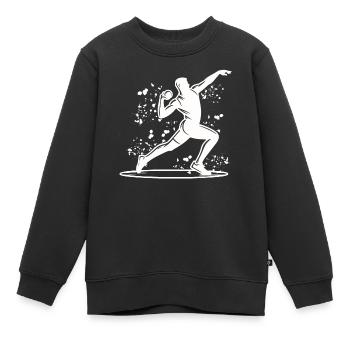 Lanceur de poids Colorsplash Lancer de poids - Sweat Premium enfant bio - noir - Devant - AI Model Kid Female (0cm)