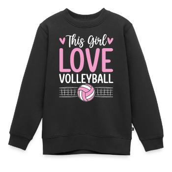 Lustige Volleyball Mädchen Smash Bump Set Spike - Kinder Premium Organic Sweatshirt - Schwarz - Vorne - AI Model Kid Female (0cm)